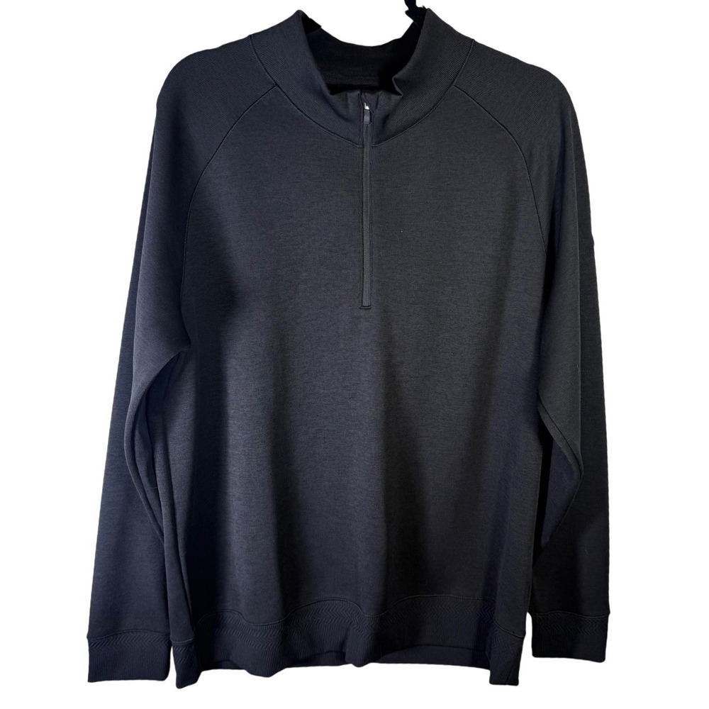 Nike Dri-FIT Womens Black Quarter Zip Pullover Mock Neck Raglan Pullover L